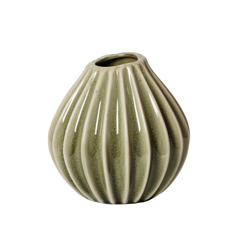 Broste Vase Wide Small - Glossy Dry Sage image number 0